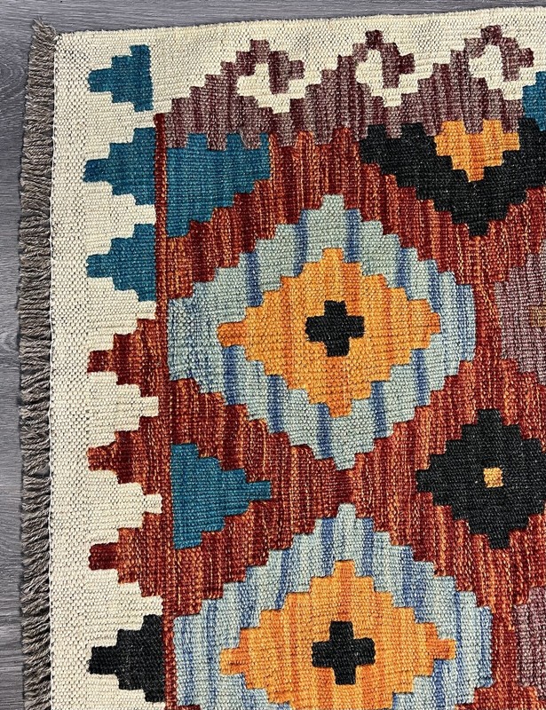 Vintage Kilim Traditional Hand Made Oriental Wool Kilim 5ftx3.2ft 147cmx104cm gallery