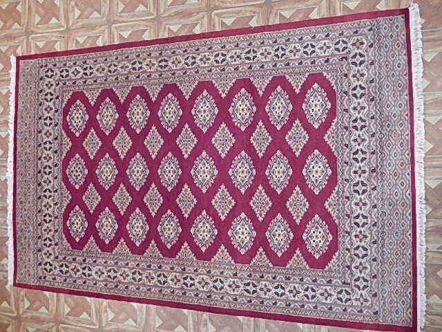 Traditional Inspired Rug (4x6 ) Blood Red Plush feel Handmade Rug B-78153 gallery