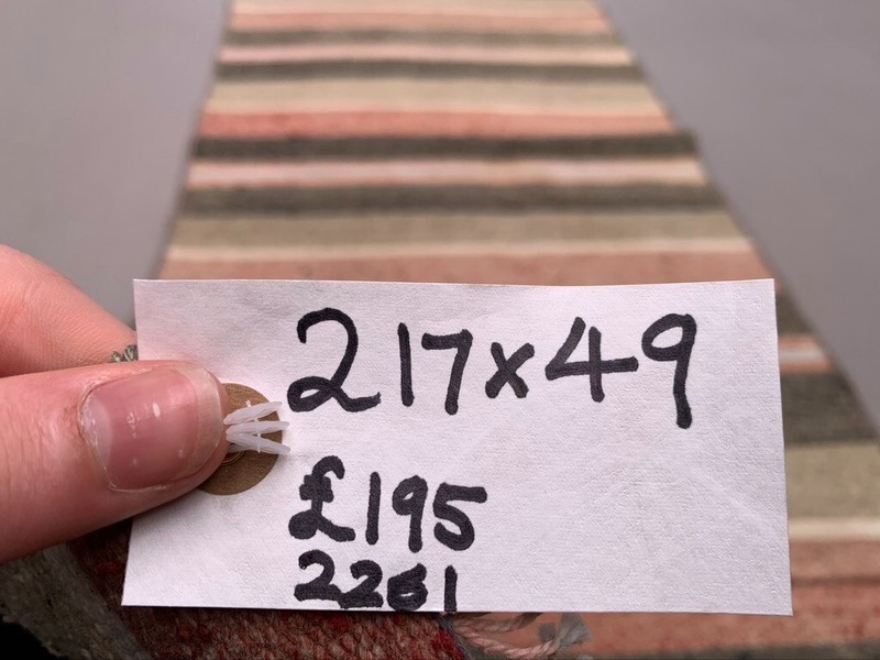 Old Turkish narrow Kilim Runner 217x49 cm shabby chic, vintage kelim gallery