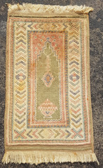 Vintage Hand Made Traditional Rug Epic Oriental Wool Multicolor Carpet 52×32 cm