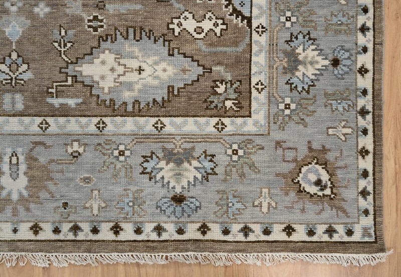 Vintage Turkish Oushak Rug, Beige 9X12 ft, Handmade Wool, Bohemian Anatolian gallery