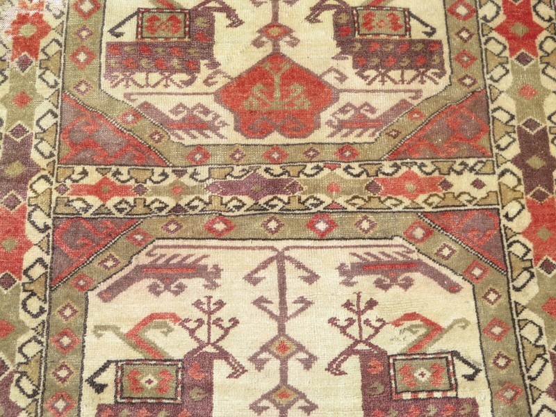 Vintage Turkish Carpet, Bedroom Rugs, Handmade Wool Modern Teppiche Tapi 41"x55" gallery