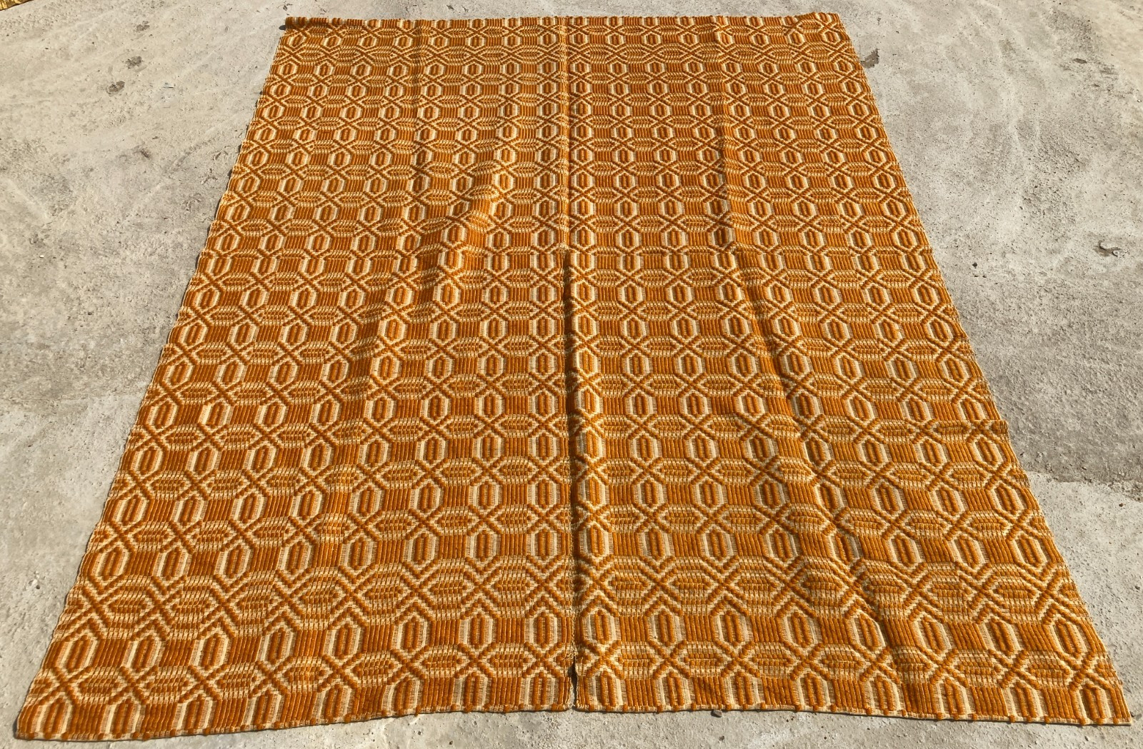 Vintage Handmade Geometric Traditional Wool Area Rug 210x162 cm gallery