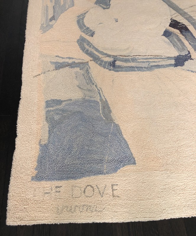 The Dove Signed 1977 Wool Hand Made Rug Picasso Style Mid Century Mod Floor Art gallery