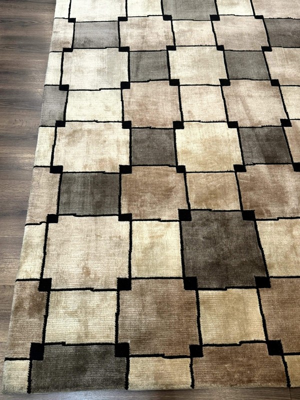 Tibetan Wool Rug 5x8 Contemporary Modern Abstract Carpet Soft Thick Pile, Pair B gallery