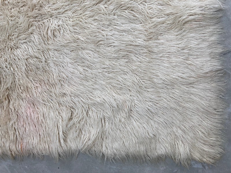 Vintage Handmade Scandinavian Minimalist Style Wool Rya Shag Rug 230x194 cm gallery