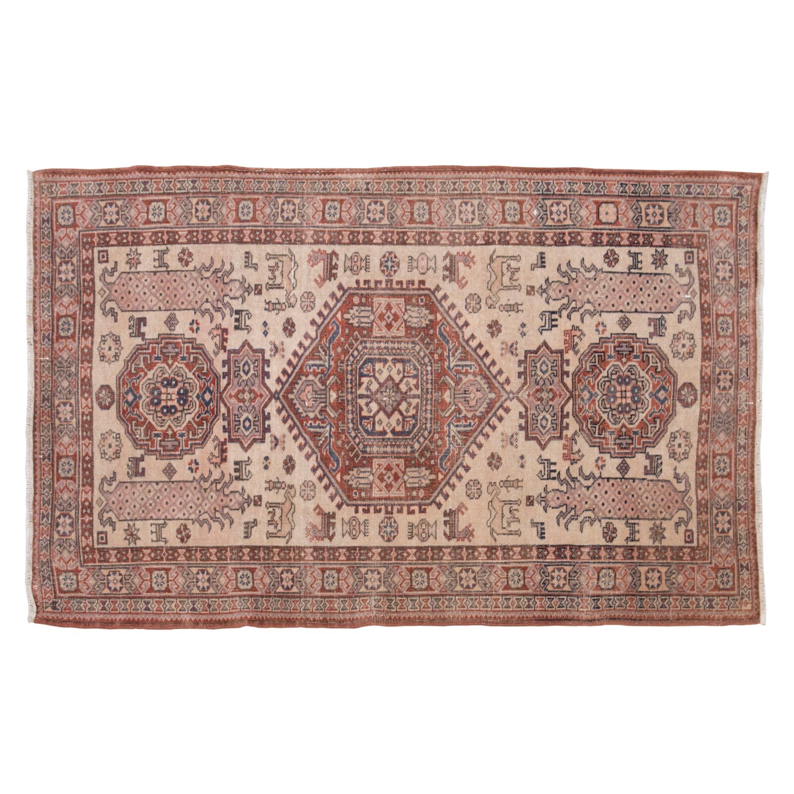 Turkish Rug, Vintage Rug, 4 x 6 feet, Oushak Rug, Antique Rug, Oriental Rug gallery