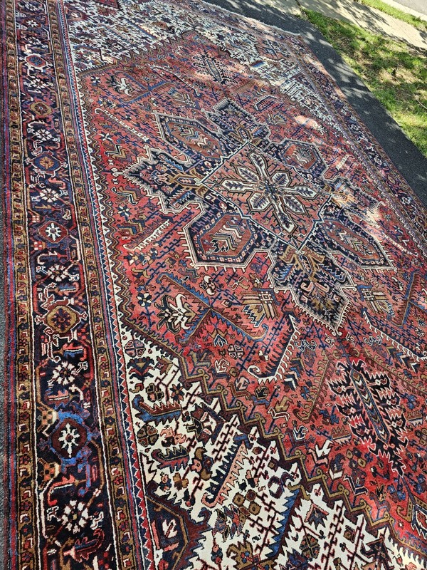 11 x 19.6 ANTIQUE VEG DYE FINE HERIZ VINTAGE SERAPI USHAK KAZAK CAUCASIAN gallery