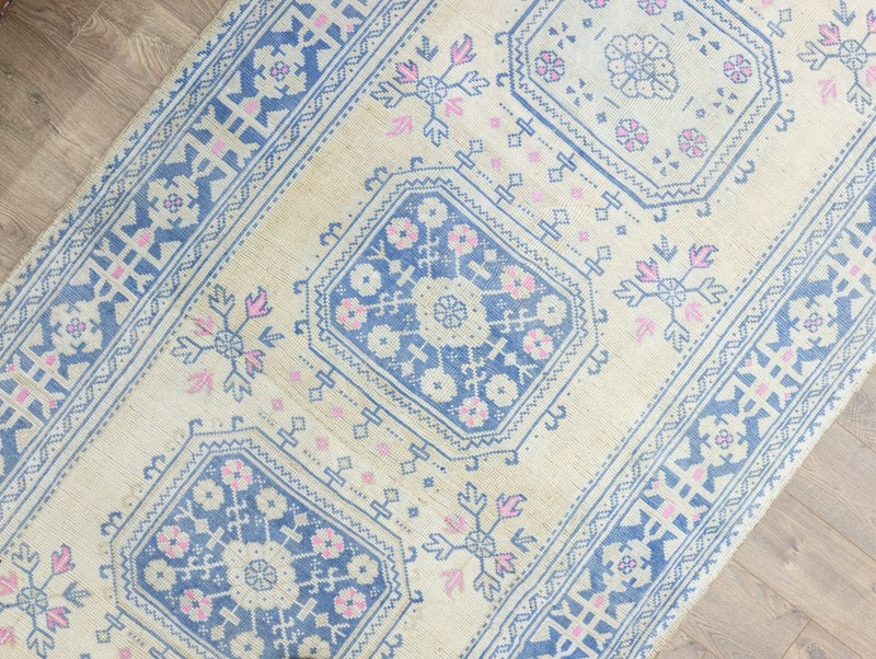 Extra Long Turkish Oushak Rug Runner, Vintage Wide Corridor Carpet, 5.2x24 ft gallery