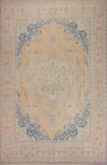 Vintage Distressed Area Rug 10×13 Handmade Wool Floral Pattern for Living Room