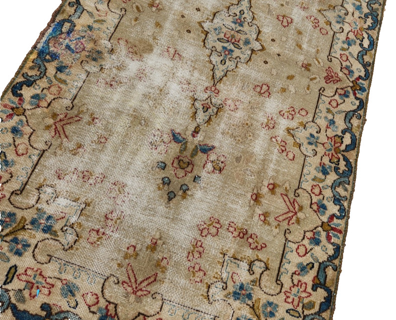 3'6"x6'7" ANTIQUE HAND-KNOTTED TURKISH OUSHAK TRIBAL PISHAWAR MUTED RUG WOOL gallery