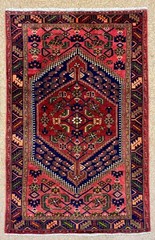Vintage Zanjan Tribal Hand Knotted Wool Area Rug 4×7 Oriental Red Geometric Boho