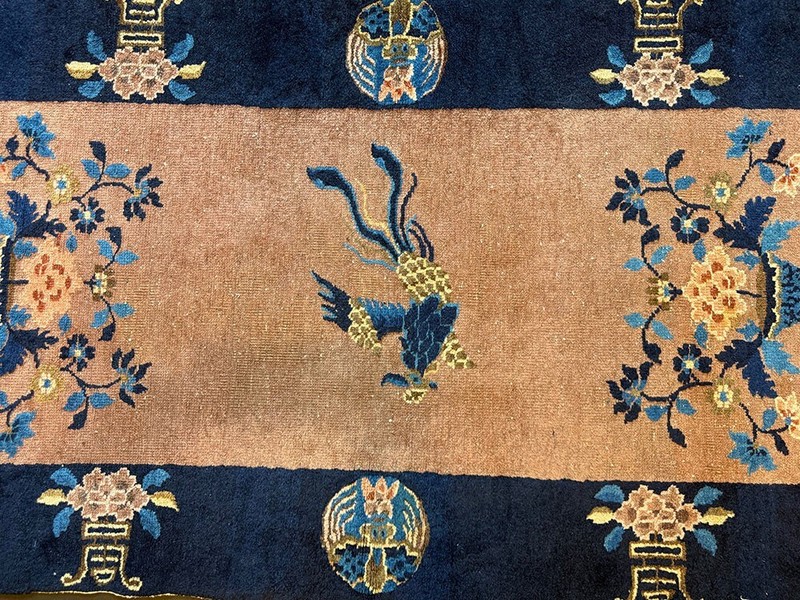 An Antique 3' x 6' Art Deco Chinese Rug Circa 1920 gallery