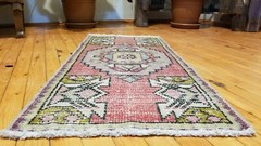 Bohemian Antique 1900-1930’s,Wool Pile Natural Color Rug 1’6″ x 3’4″