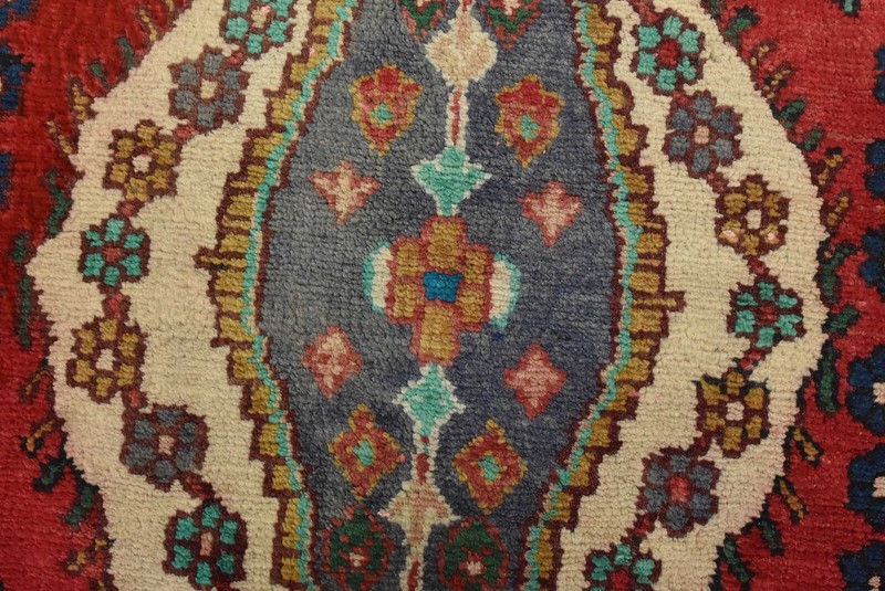 Vintage Tribal Runner 3’10” x 9’9” Red Wool Hand-Knotted Oriental Rug gallery