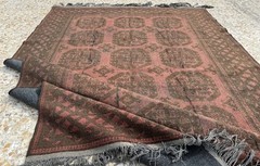 Pink Terracotta Antique Afghan Area Rug 6×9 Faded Neutral Turkmen Nomadic Carpet