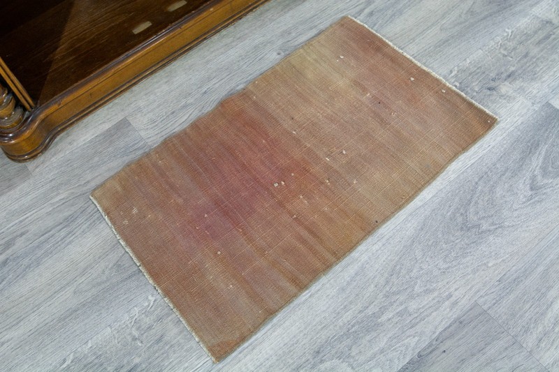 Tan Beige Vintage Turkish Small Rug 1'5x2'5 ft, Small Kilim Oushak Rug gallery