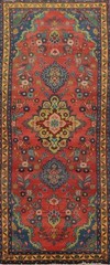 Handmade Floral Traditional 9 ft Runner Rug Vintage Red Wool Hallway Carpet 3×9