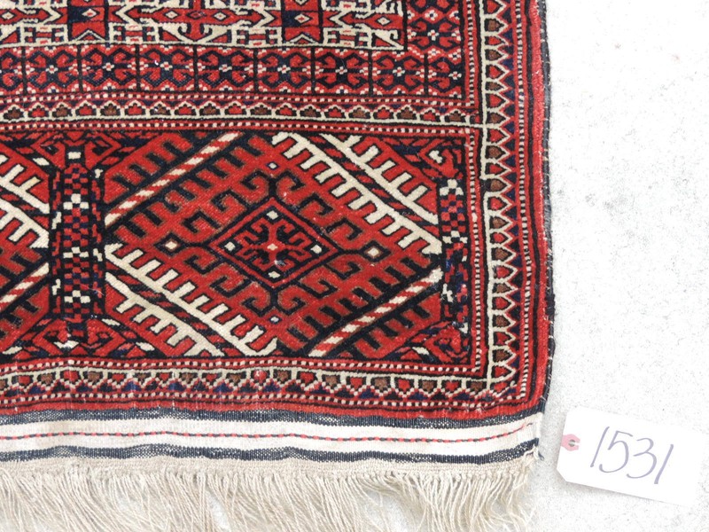 5x8ft. Authentic Handmade Turkoman Bokharra Wool Rug gallery