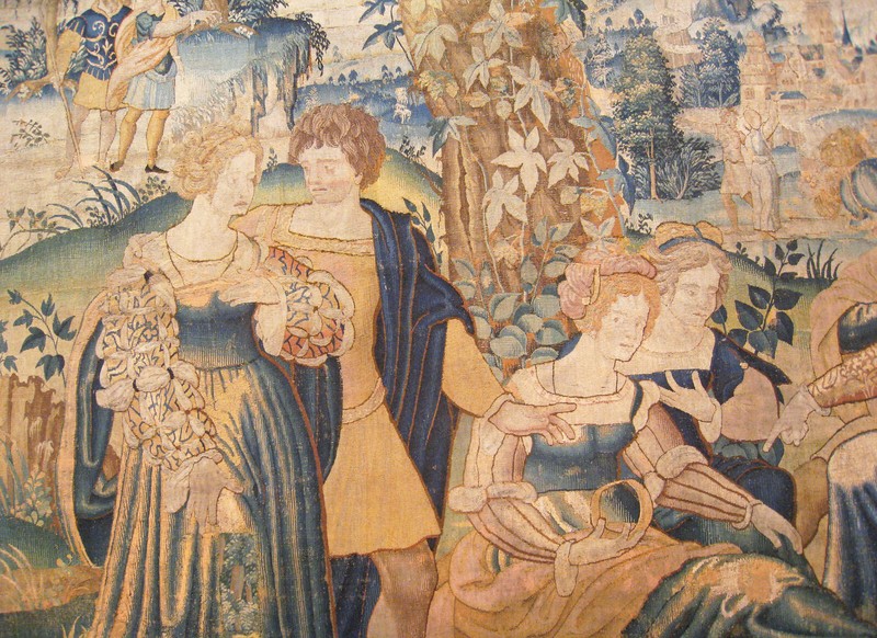 Antique 18th Century Flemish Mythological Tapestry, with The Greek Deity Apollo gallery