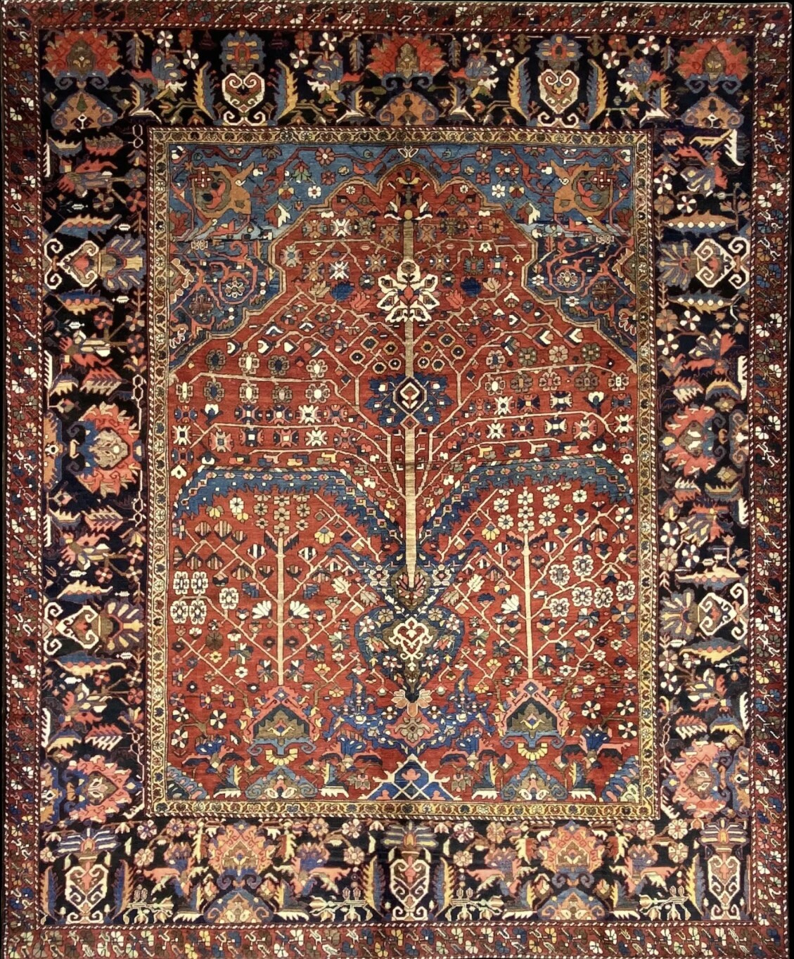 Antique Tree Of Life | Bakhtiari Area Rug | Handmade 10'x13' | One Of A Kind Rug gallery
