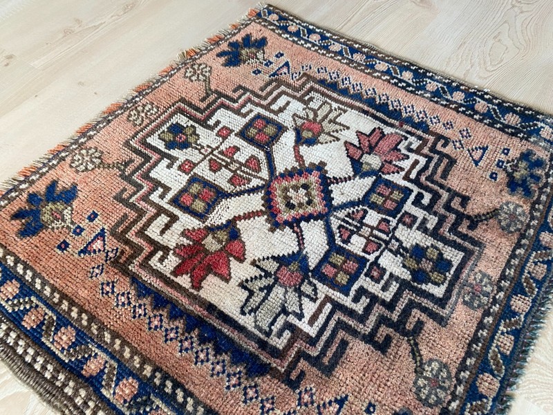 1.7 x 2 ft,Square rug, Turkish rug, Vintage mini rug, Small Pink rug,Doormat rug gallery