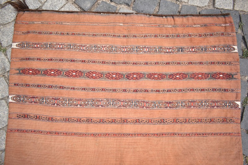 Stunning! Antique Rare Turkoman Yomud Camel Chuval Collector's Item Mafrash Rug gallery