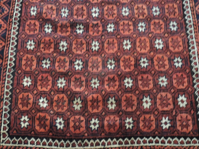 3x6ft. Antique Afghan Balouch Wool Rug gallery
