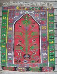 Vtg Kilim Prayer Rug 43 x 55