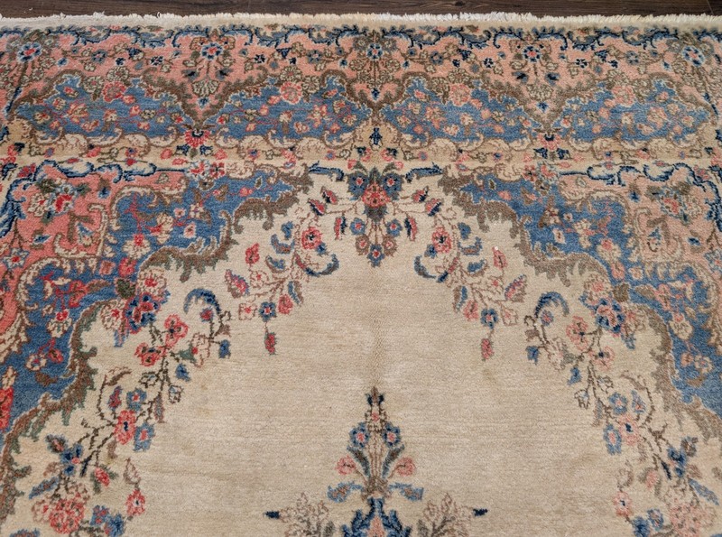 Per'sian Rug 9x12, Light Colors, Semi Antique, Oat Blue Pink, Hand Knotted gallery