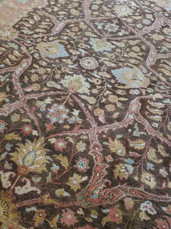 8 x 10 VINTAGE DESIGN FINE VEG DYE INDO USHAK TURKISH ANTIQUE HERIZ SERAPI gallery