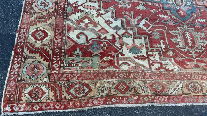 ANTIQUE HAND WOVEN KAZAK HERIZ SERAPI 11X11FT RUGS gallery
