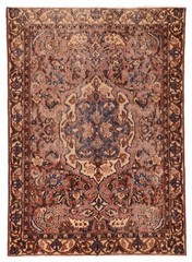 Vintage Hand-Knotted Area Rug 4’5″ x 6’3″ Traditional Oriental Wool Carpet