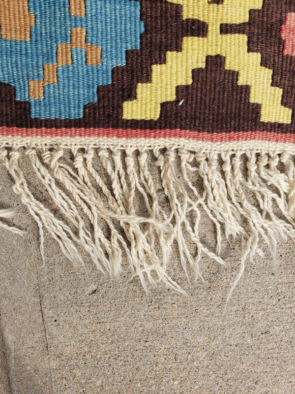 V227- ANTIQUE BESSARABIAN KILIM HAND WOVEN FLAT WEAVE runner 5.0*6.4 gallery
