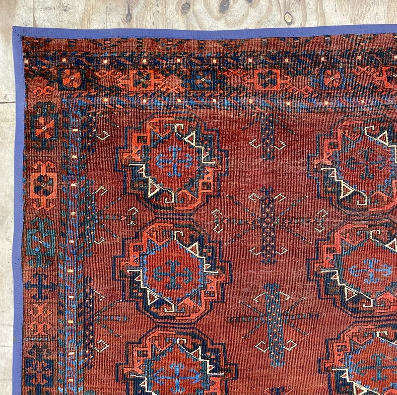Antique Ersari Kizil Ayak Hand Knotted Juval Wool Rug gallery