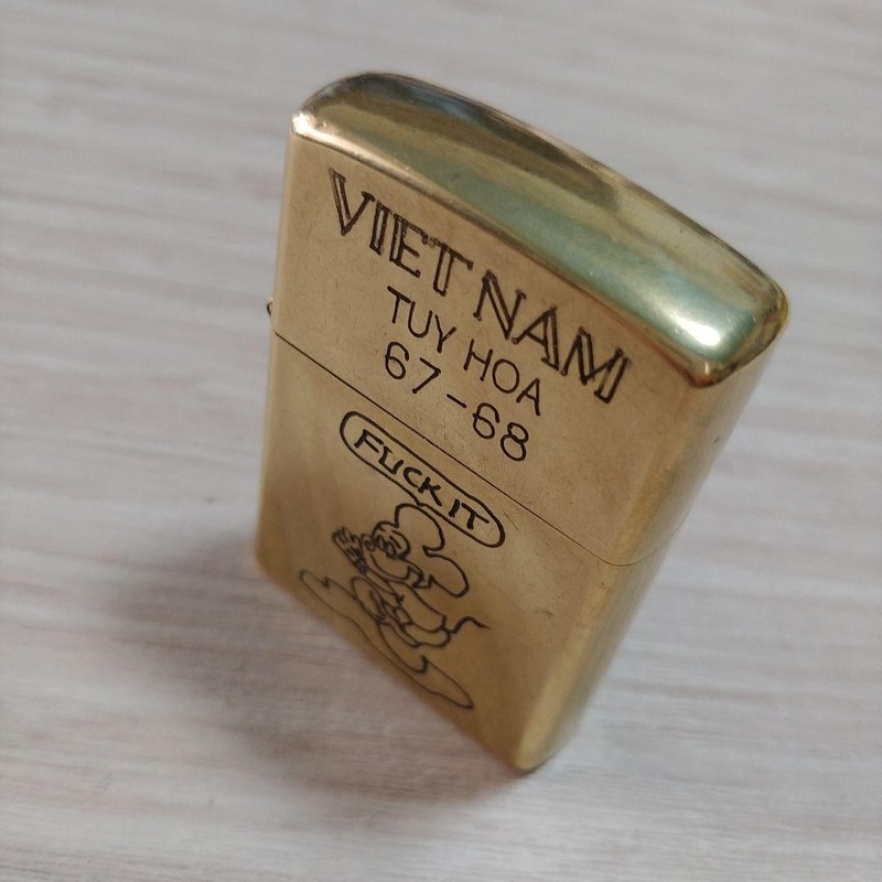 Zippo Vietnam War 67-68 Tuy Hoa Mickey Mouse Brass Lighter Vintage from Japan gallery