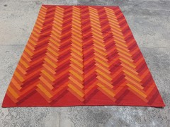 Vintage Traditional Handmade Stockholm Pattern Wool Multicolor Kilim 7.8×5.6 ft