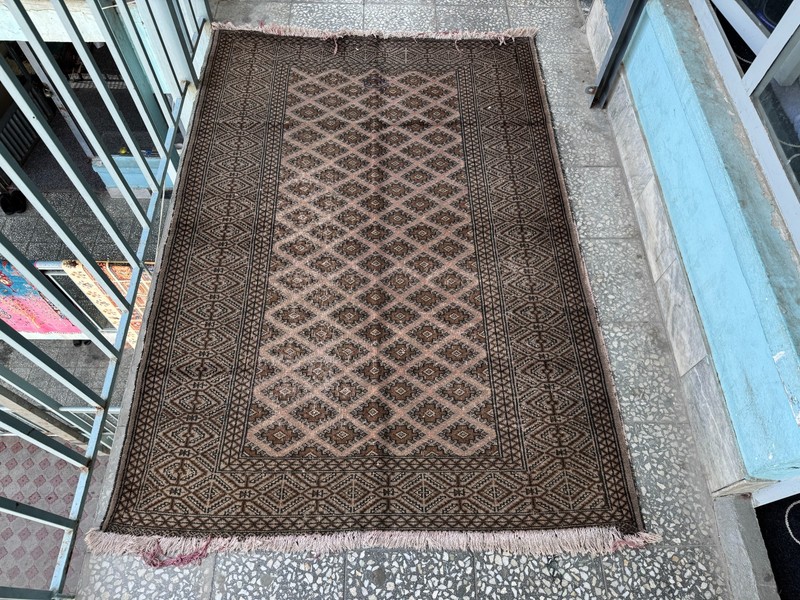 4x6Ft Afghan Hand Knotted Terracotta Area Rug Turkmen Oriental Brown Wool Carpet gallery