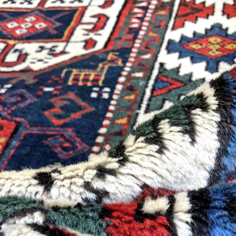 Antique Dated Shahsavan, Caucasian Kazak Rug Runner 3'7'' x 11'2'' Collectible gallery