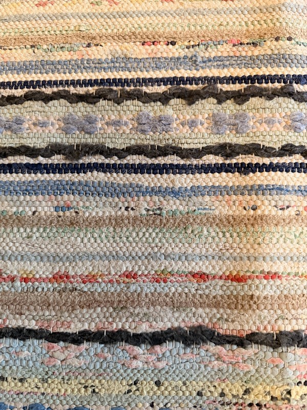Lovely Swedish Hand Made Rag Rug (46.5 x 79 inches) 1920s gallery