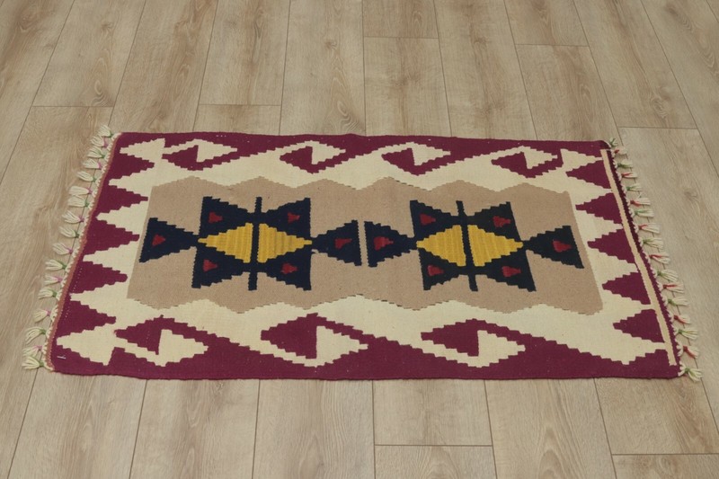Traditional Vintage Handwoven Kilim Rug Tribal Ethnic Cappadocia Carpet 2x4 ft gallery