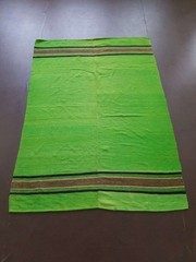 Fine Vintage Traditional Hand Made Oriental Wool Green Kilim 217x152cms