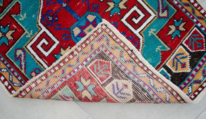 Vintage Turkish Rug Handmade Small Rug, Wool Doormat, Kitchen Rug, 2x4 ft approx gallery