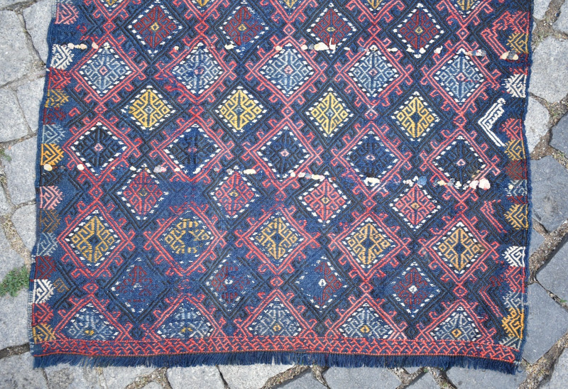 Fabulous Antique Turkish Rug 33'' x 43'' Collectors Item Reyhanli Cicim Worn Rug gallery