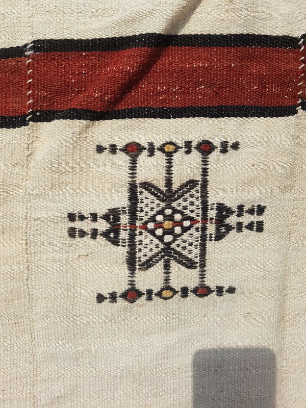 Antique Handmade African Berber Blanket Beautiful Multicolor Kilim Rug 234x130cm gallery