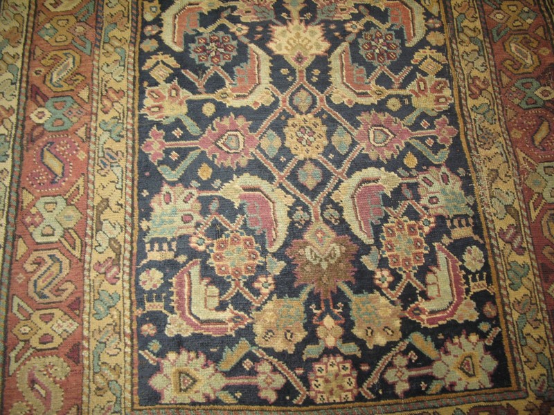 Antique Hand Knotted Wool Russian Caucasian Karabagh Long Rug Runner 3'4x17'5 gallery