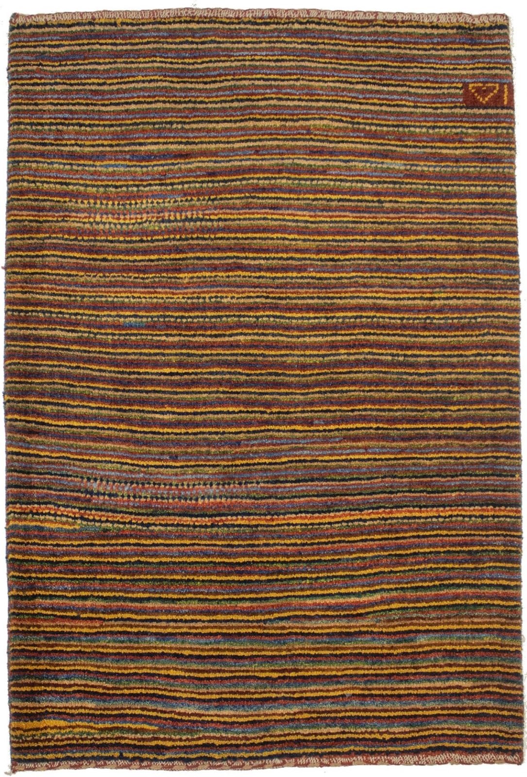 3X4 ft Signed Multicolored Stripes Gabbeh Rug Modern Tribal Kids Oriental Carpet gallery