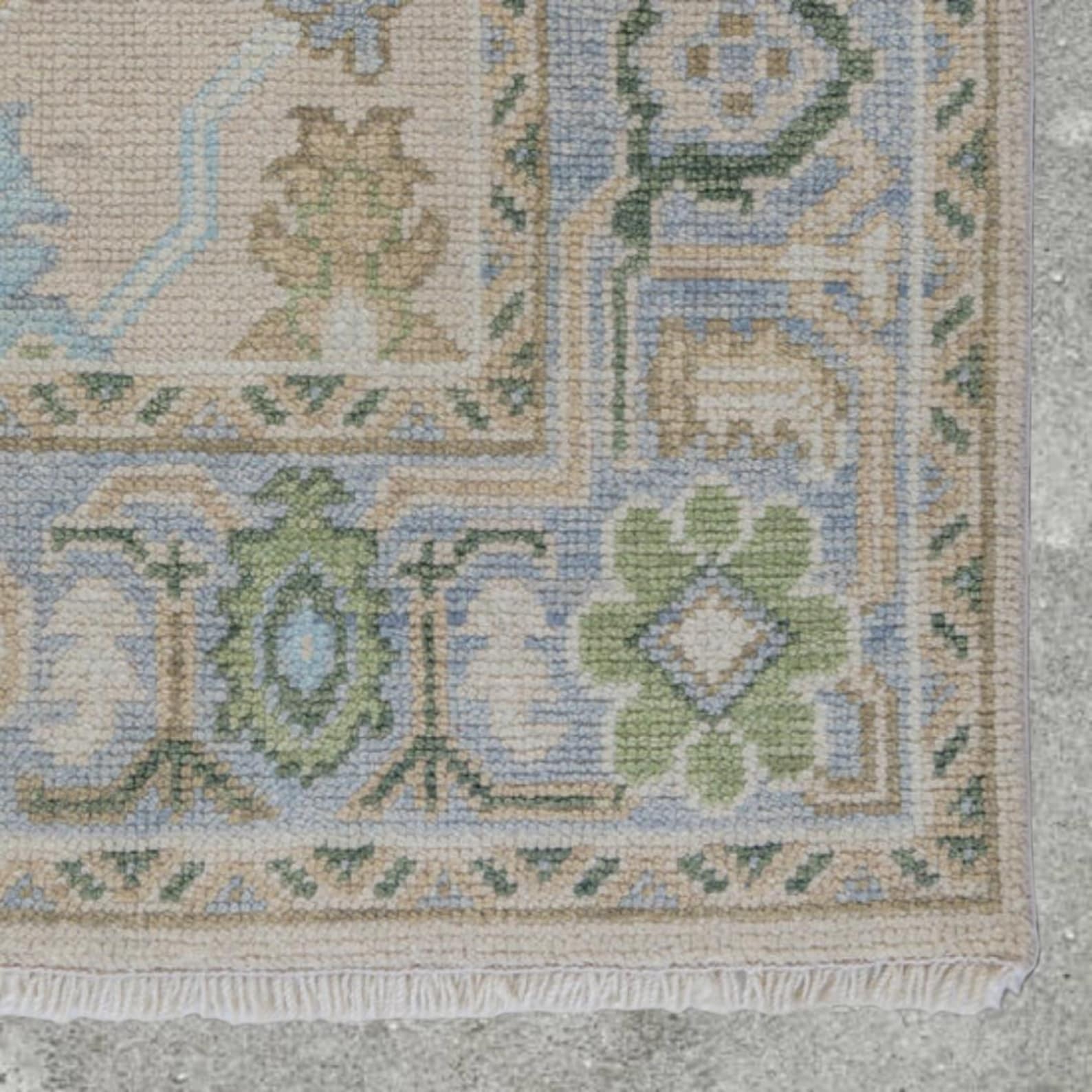 Vintage Turkish Oushak Rug, Beige 9X12 ft, Handmade Wool, Bohemian Anatolian gallery