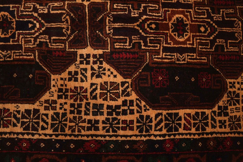 Vintage 3'8" x 6'4" Traditional Hand Knotted Vegetable Dye Wool Area Rug gallery