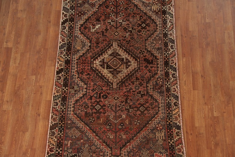 Antique Handmade Traditional Rug 4x7 Ft Vegetable Dye Tribal Red Wool Carpet gallery